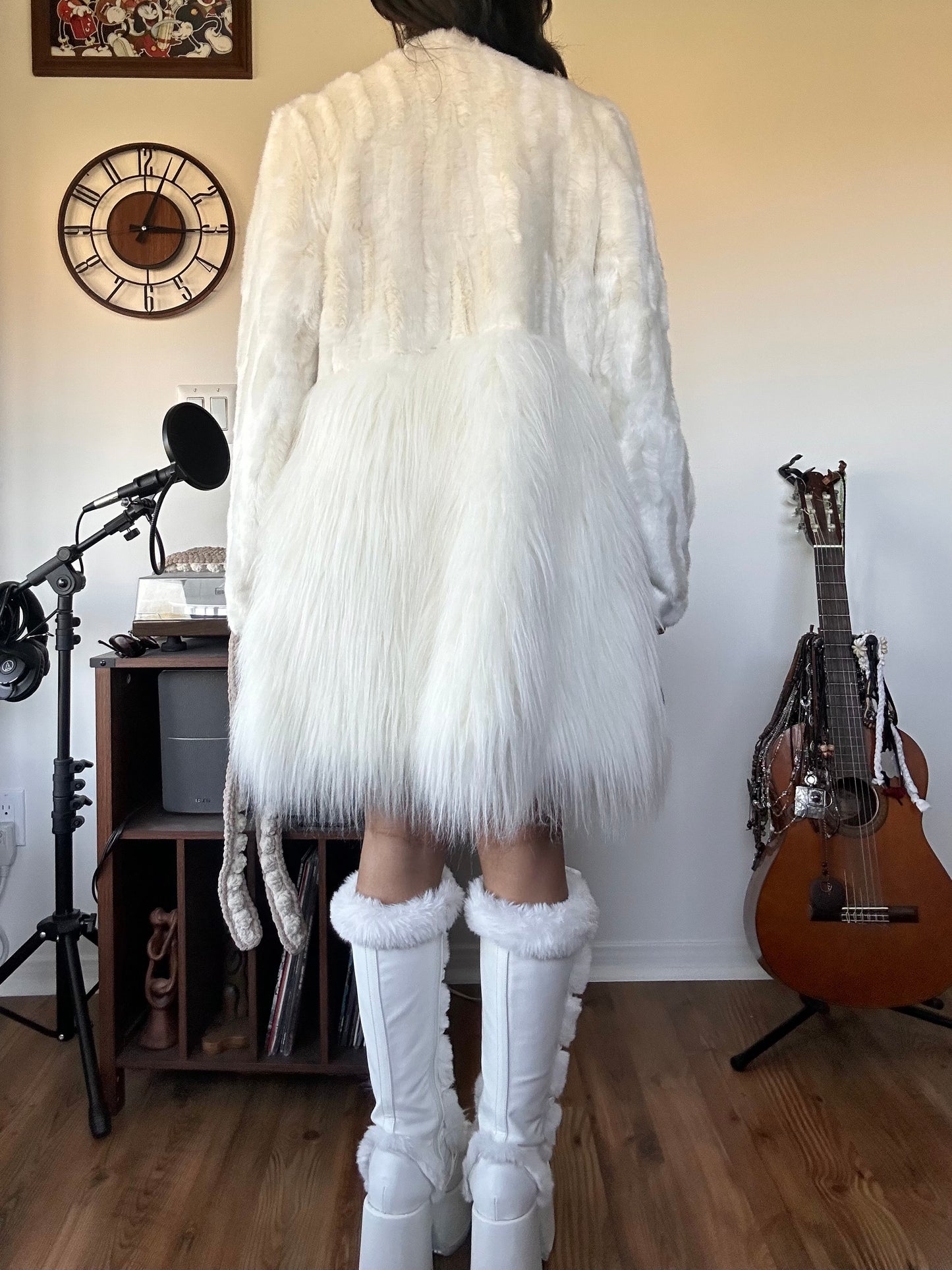 Donna Salyers Fabulous-Furs Ivory Faux Fur Coat